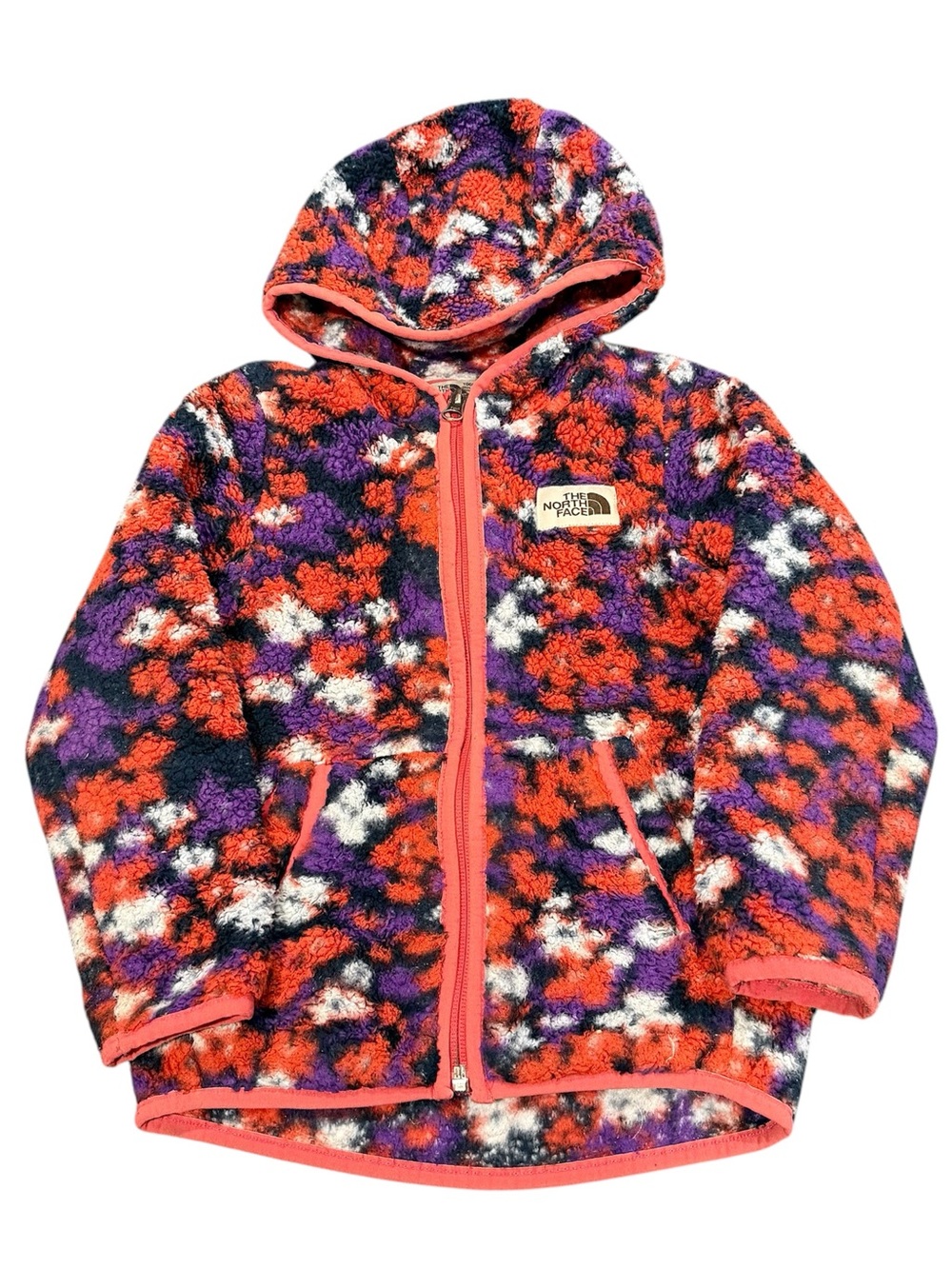 The North Face 4T Campshire hoodie full zip jacket floral pink purple READ